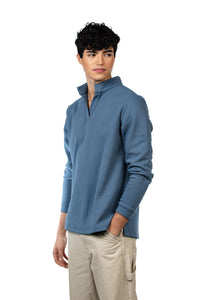 Timeclad Blue Long-Sleeve Polo Shirt