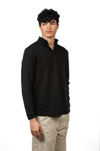 Timeclad Black Long-Sleeve Polo Shirt