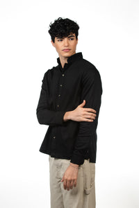 Timeclad Black Long-Sleeve Oxford Shirt