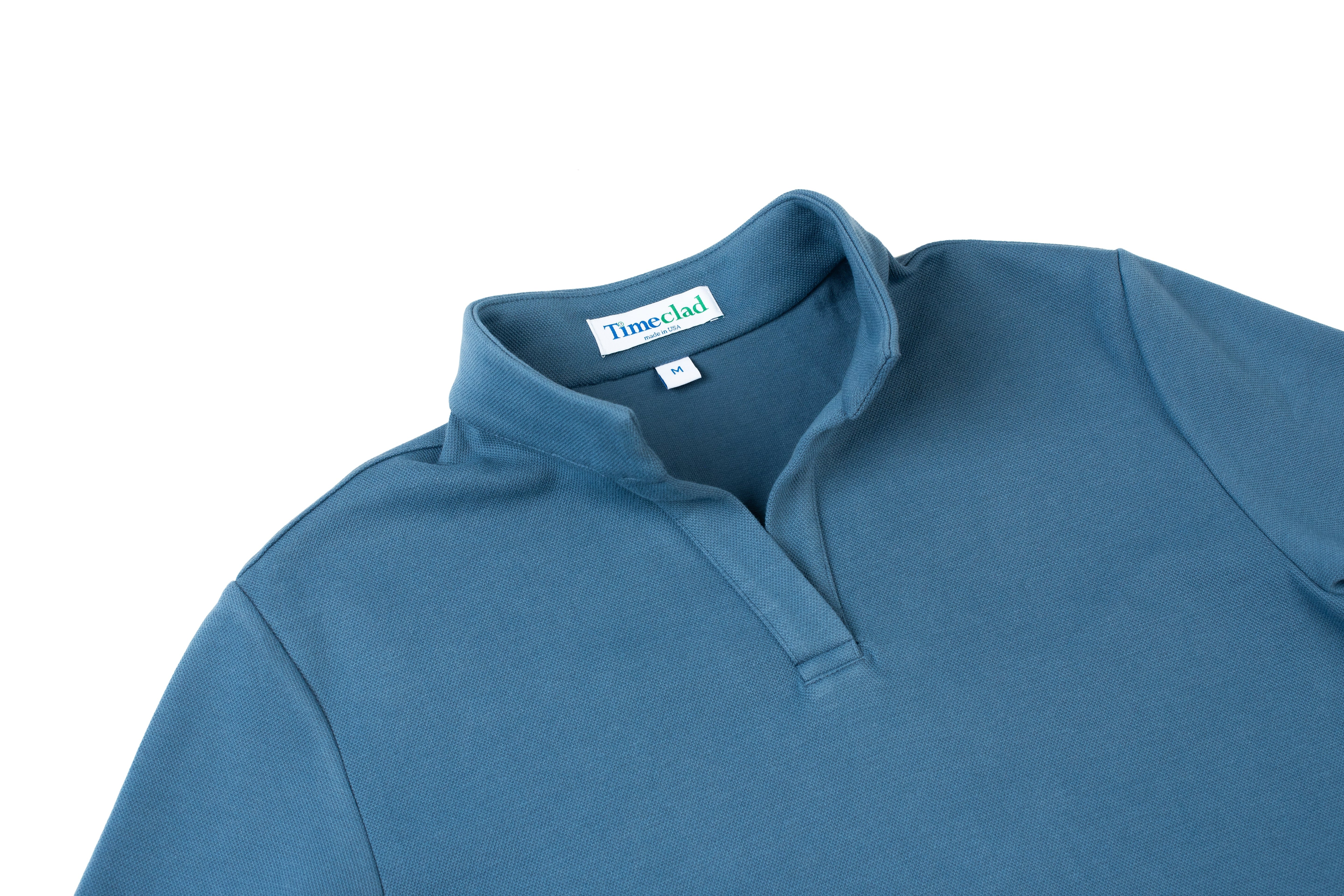 Timeclad Blue Long-Sleeve Polo Shirt